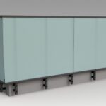 Parapetti in alluminio e vetro all lux copertura marmo